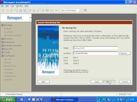 Saving a backup to your NAS device with Retrospect for Windows
