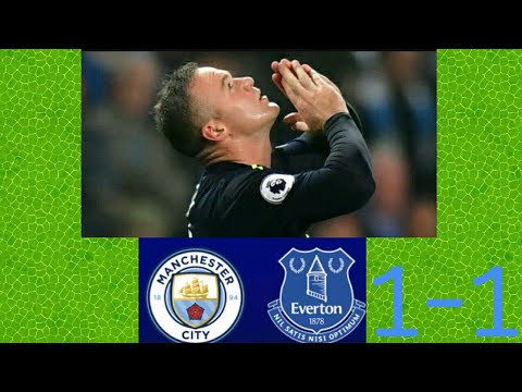 Manchester city Everton 1-1 résumé du match 21/08/2017