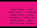 this week's video clip shows the hot five jazzmakers vintage june 18 1999 and you can view it by clicking on the above url.  you will see some of the old faces from previous line-ups.  gary scriven played drums & washboard with the h5jm for 7 years from 1995-2002.  gary is the son of graham, who plays drums on other h5jm video clips.  reide kaiser became the band's regular pianist for 4 years from october 1998 and appears on two of the band's  cd's.  colin bray played string bass from 1990-2003.  rainer hunck played both bass and banjo with the group. on bass from 1988-90 and banjo from 1990-2004.  he made the switch when banjoist john reid returned to australia   this cut by the hot five jazzmakers (all 6 of �m!)  was to help promote the toronto downtown jazz festival and provide some camera and recording practice (a'hem!) for technicians at a local community tv station.  it is dated june 18th 1999.
the tune 
