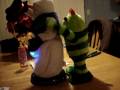Dance with me brobee toy in a funny position with christmas snowman toy!! Dance with me brobee toy in a funny position with christmas snowman toy!!