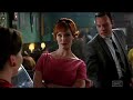 episode 1.08: *bonus* - no direct joan/peggy interactions, but a sly comment in the beginning and an amusing joan scene nonetheless. and of course, you can't cut before the cha-cha!

if you'd like to see specific clips that are similar (not necessarily with both actresses in the shot, but still in the spirit of 