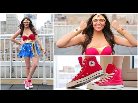 DIY Wonder Woman Halloween Costume + Makeup!