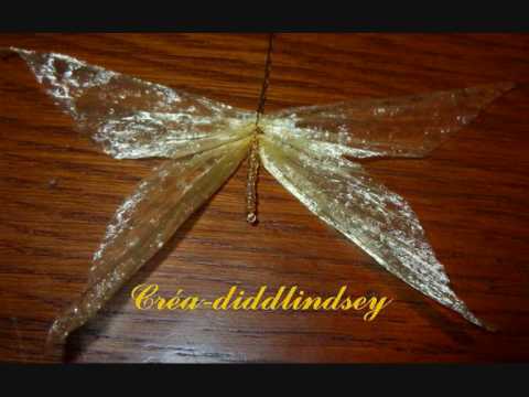 Comment r�aliser des papillons et libellules avec du raphia.