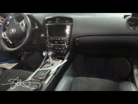 Custom Speaker Grills – 8″ Kick Panel Woofers Lexus ISF Sound System Install Video 9