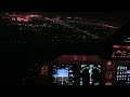 Landing Bangkok from Cockpit Boeing 747 by night