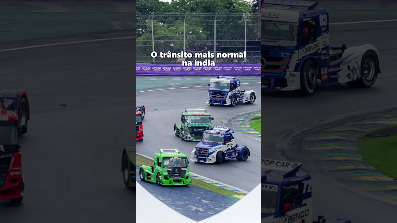 Trânsito mais normal da Índia… versão Fórmula Truck 😅🏁🚛🚛🚛