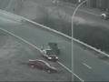 Car flips and crashes on highway