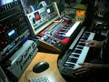 Live improvisation using Doepfer Ribbon Controller R2M connected CV to the Moog Little Phatty. Position on the ribbon determine pitch and pressure sensitivity controls the filter cutoff. I used the Modular G2 filters to create a rithmyc drone and the Elektron Machinedrum for drums. The Roland Alpha Juno2 is connected midi to the Access Virus TI desktop. Added some reverb and delay using 2 stomp pedals Digitech Hardwire DL-8 and RV-7 and Korg AM8000R. That's all. Played one shot.