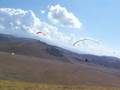 Paraglider`s takeoff in Castelluccio