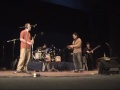 The band Eth playing at the National Theatre, Addis for the inauguration of the 9th Festival of Ethiopian Music in Addis Ababa Ethiopia in March 2010. Singhkeo Panya: kalimba, Anne Moret: trumpet, Alexandre Debuchy: guitar, Charlie Dubois: bass, Baptiste Deslandes: drums, special guest Henry Cook: washint.