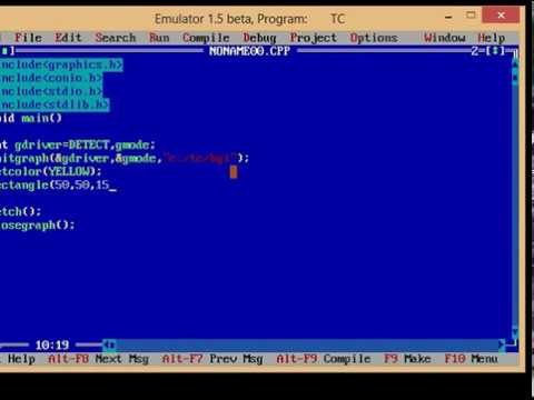 how to draw rectangle in turbo c