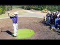 12 year old boy from New Jersey shows Tiger Woods how its done