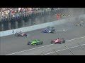 IZOD IndyCar Driver, Mike Conway and Ryan Hunter-Reay crash in the final laps of the 2010 Indianapolis 500.
