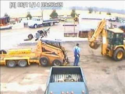 equipment - This guy could not have parked in a better spot to get all this on the security camera. The operator no longer works for this company.