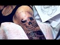 процесс нанесения татуировки череп master tattoo medved