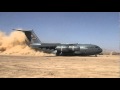 C17 Landing on dirt runway