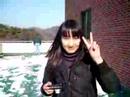 bekah, soo-hyeon and aram making the snowman which we later destroyed xD