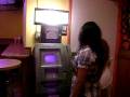 Mia Milano and Abby bathroom run