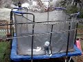 Frozen Trampoline Front Flip Barefooted Snow and Ice Frozen Trampoline Front Flip Barefooted Snow and Ice