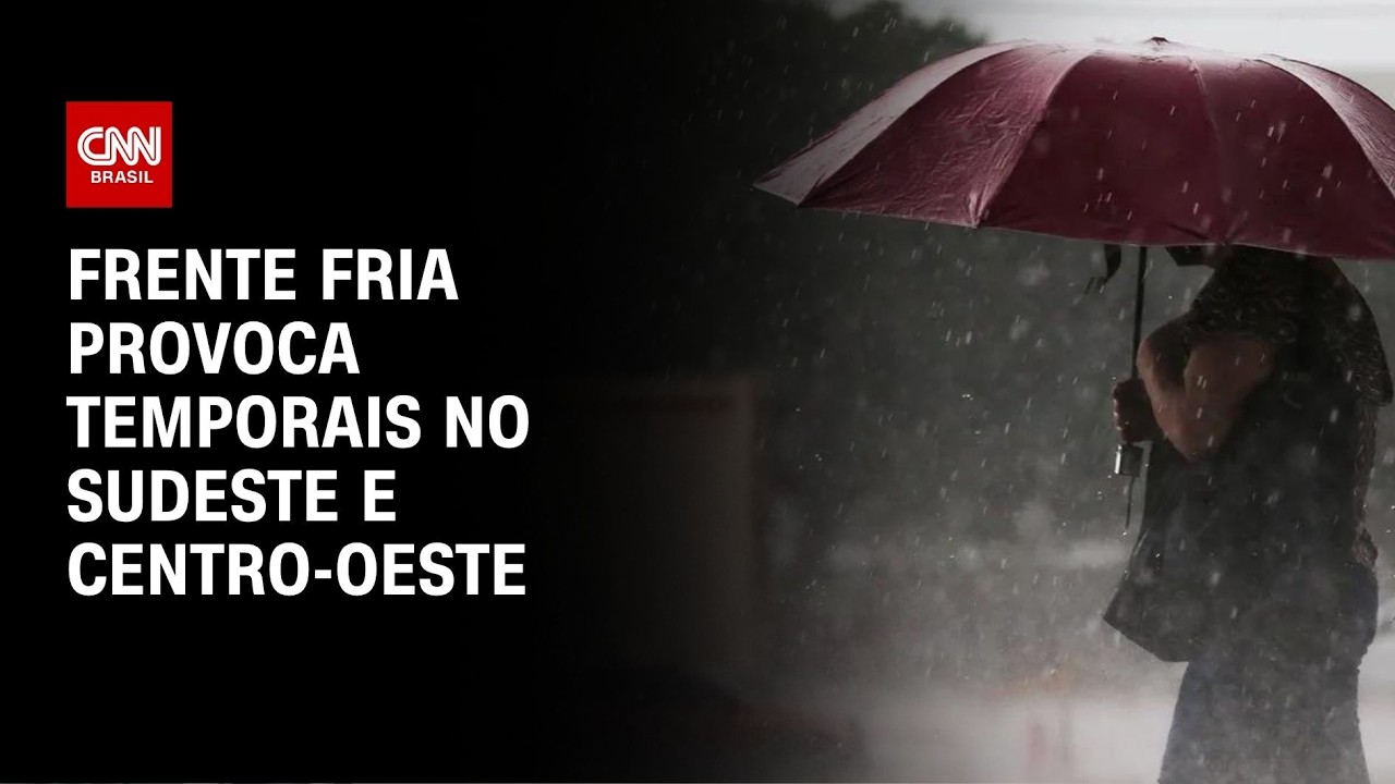 Sudeste e Centro-Oestes tem temporais devido a frente fria | CNN PRIME TIME
