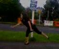 me trying to be a ballarina outside the hospital with charlotte vidioing me
