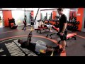 TRX low row and hold - 
The lower you are to the ground the harder it is. Squeeze your shoulder blades as you row. Keep hips in line with shoulders and feet. Pause and hold after last rep.