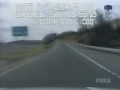 Suspect smashes into light pole at 200 km/h