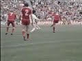 the ultimate goalscorer, gerd m�ller. undoubtably the best striker of the 70ies.

statistics

1964-1979 bayern m�nich
regionalliga s�d: 26 games, 33 goals
bundesliga: 427 games, 365 goals
european cup: 72 games, 66 goals

1979-1981 ft.lauderdale strikers
nasl: 78 games, 38 goals

1966-1974: german national football  team:
62 games, 68 goals
2 world cups, 13 goals

titles:

4x bundesliga champion
4x german cup winner
3x european champions cup
1x intercontinental cup
1x cup winners cup

1x world champion
1x european champion

7x bundesliga topscorer
2x european topscorer
1x world cup topscorer
1x european championship topscorer
3x eurochampionscup topscorer
2x german footballer of the year
1x european footballer of the year

a lot of people like to question, if the great players of the 60ies and 70ies would still be that good in modern days football, since the game today is more athletic and tactially more diverse. look at this compilation. would anyone question, that m�ller would still be one of the top strikers today? he problably would'nt have the same goal record, but he would undoubtably have one of the best records in the game. 


music: black sabbath - t.v. crimes & the sign of the southern cross