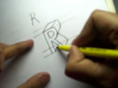how to draw letter r in 3d