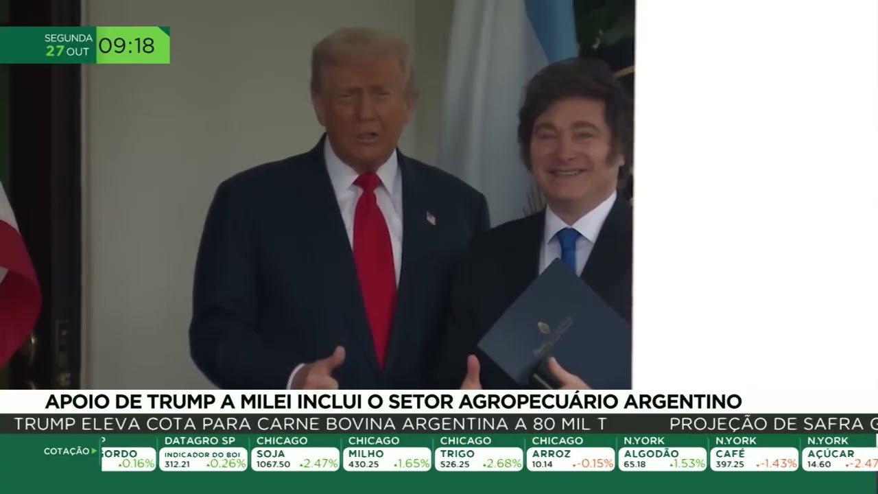 Apoio de Trump a Milei inclui o setor agropecuário argentino