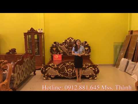 Giường cổ điển dát vàng siêu đẳng cấp quý tộc