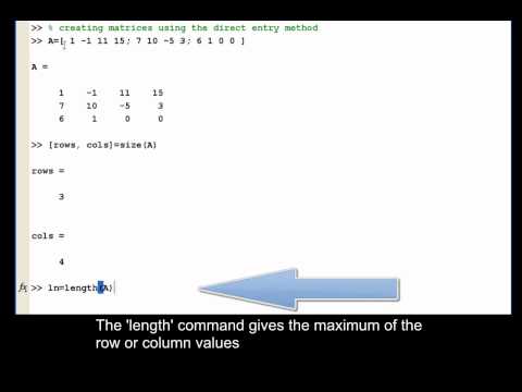 how to define matrix in matlab