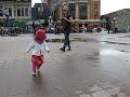 Little girl dancing at Festival d\ Little girl dancing at Festival d\