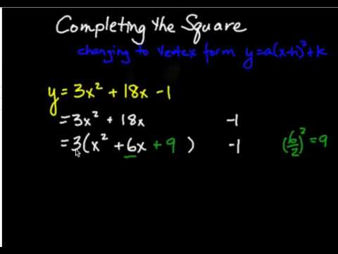 how to turn a quadratic into vertex form
