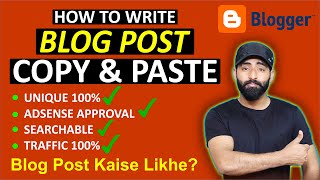 Copy & Paste Blog Post  How to Write Blog Post