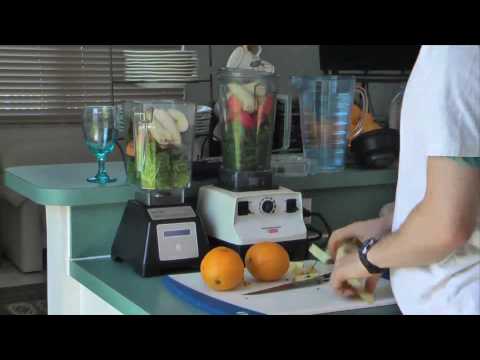 blendtec - How to blend up a green smoothie (vegan) with VitaMix and Blendtec blenders.
