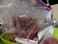 Preparing raw dog food for our pack