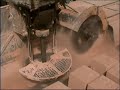 Stone quarrying machines at work