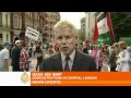 Demonstrations in London against Israeli raid on Gaza aid flotilla