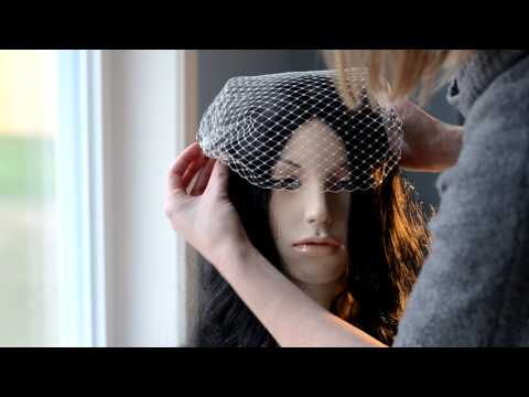 how to fasten a birdcage veil