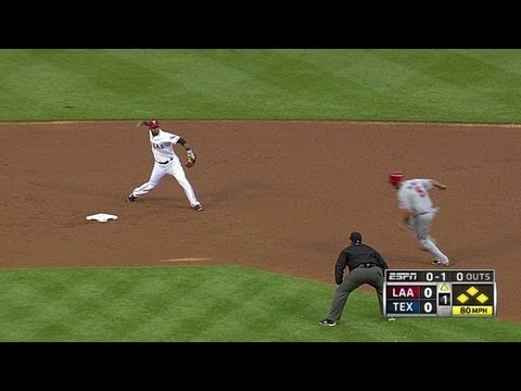 Video: Trout scores on double play