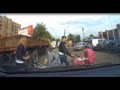 Moms Pushing Baby Strollers Through Traffic Have Close Call - baby, close call, dash cam, idiot, kids, mom, russia, stroller, wtf