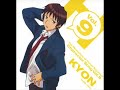 from the anime the melancholy of haruhi suzumiya(suzumiya no yuutsu) volume 9 of the character cd. kyon sings 