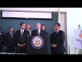 los angeles mayor antonio villaraigosa, chicago mayor richard m. daley, los angeles county sheriff lee baca, los angeles police chief william j. bratton, and los angeles city council president eric garcetti gathered together with rep. xavier becerra (ca-31) on march 18, 2008 in los angeles to announce their support for rep. becerra's national gun crime identification act (h.r. 5266).