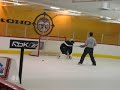 hockey goalie from bridgton on plastic ice