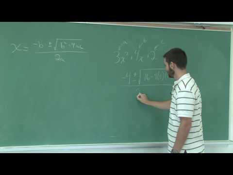 Math skills: solving quadratic equations