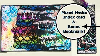 Mixed Media Morsels | Stencilled Index Card & Bonus Bookmark!
