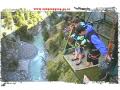 Emily Kirkcaldy doing the Shotover Canyon Swing in Queenstown New Zealand