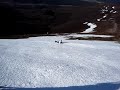 A large Yorkshire man screams sliding on his arse.