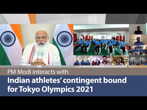 PM interacts with Indian athletes’ contingent bound for Tokyo Olympics ...